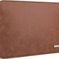 RAINYEAR 16 Inch Laptop Sleeve PU Suede Leather Case Protective Padded Zipper Cover Water Resistant Carrying Bag Compatible with 16" MacBook Pro/Max A2780 A2991 A3403 A3186 A2141 A2485 (Brown)