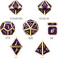DNDND Glitter Purple Metal Dice Set, Solid Polyhedral DND Metallic Dice with Free Metal Case for Role Polying Game Dungeons and Dragons