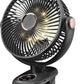 iNeibo 10000mAh Portable Clip on Fan, 90° Oscillating Fan, 8 Inch Rechargeable Battery Operated Desk Fan, Strong Airflow, 5 Speeds, Sturdy Clamp for Golf Cart Home Office Outdoor Travel (Black)