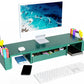 Spacrea Metal Desk Organizers and Accessories, Dual Monitor Stand Riser with Drawer and 2 Pen Holders, Desk Accessories & Workspace Desktop Organizers for Office Supplies (Dark Gree)