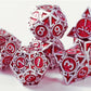 RULE DND Dice - Metal Polyhedral Set, Large Role Playing, Red Weighted Metallic, MTG RPG Dice with Gift Box