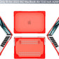 Batianda for New MacBook Air 13.6 inch Case 2025 M4 2024 2022 Release Model A3240 A2681(M2) A3113(M3), Heavy Duty Shockproof Protective Hard Shell with Fold Kickstand & Keyboard Cover, Red