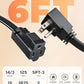 DEWENWILS 6FT Flat Plug Extension Cord with 3-Prong Flat Plug, 15A/1875W 14/3 SPT-3 Flat Wire, Space Saving for Home Office Appliances & Electronics, ETL Listed, 2 Pack, Black
