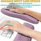 Hokafenle 2 in 1 Ergonomic Mouse Pad Wrist Support & Wrist Rest for Computer Keyboard Set, with Relieve Carpal Tunnel Pain Massage Bulge and Full Memory Gel Design (2In1 Set, Purple)