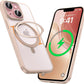 MAGIC JOHN 360° Rotatable Magnetic Invisible Stand for iPhone 14/iPhone 13 Case [Anti-Slip Grip] [Compatible with MagSafe] 16FT Shockof for iPhone 14/13 Case with Kickstand, Gold