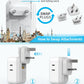 European Travel Plug Adapter USB C, US to EU/UK Plug Adapter- 4AC Outlets 4 USB Charger, International Power Adaptor kit Include Type G/C/L for American to England Italy France Germany Greece