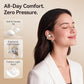 Kinglucky Jewelry-Inspired Clip-On Earbuds with Butterfly Earrings, Comfortable Fit & 50H Playtime Open Ear Bluetooth 5.4 Wireless Headphones for Women, Small Ears, Sports & Workouts (White)