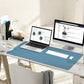 YSAGi Non-Slip Leather Desk Pad L Size, Waterproof Laptop Computer Desk Keyboard Mat, Table Protector Blotter Mat, Large Mouse Pad for Office/Work/Home/Decor(Blue, 35.4" x 17")
