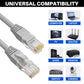 Cat5e Ethernet Cable 150 FT, Long Cat 5e Internet Cable, Grey Snagless Patch Cord, Flexible, Network, LAN, PoE, Standard RJ45 Connector for PC, Server, Router, Modem, TV, PS5 - with 15 Cable Ties