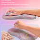 Hokafenle 2in1 Combination, Wave Keyboard Wrist Rest and Ergonomic Curvature Mouse Pad Wrist Support for Relieve Wrist Pain, Filled with Soft Cushion Memory Foam, Golden Pink Marble