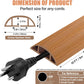 Floor Cord Cover Cavity 0.8"x0.37" Self Adhesive Cord Hider, 10FT Low Profile Cable Management, Extension Strip Protector for Wires, Prevent Cable Trips for Offices, Gyms, Exhibitions (Brown Wood)
