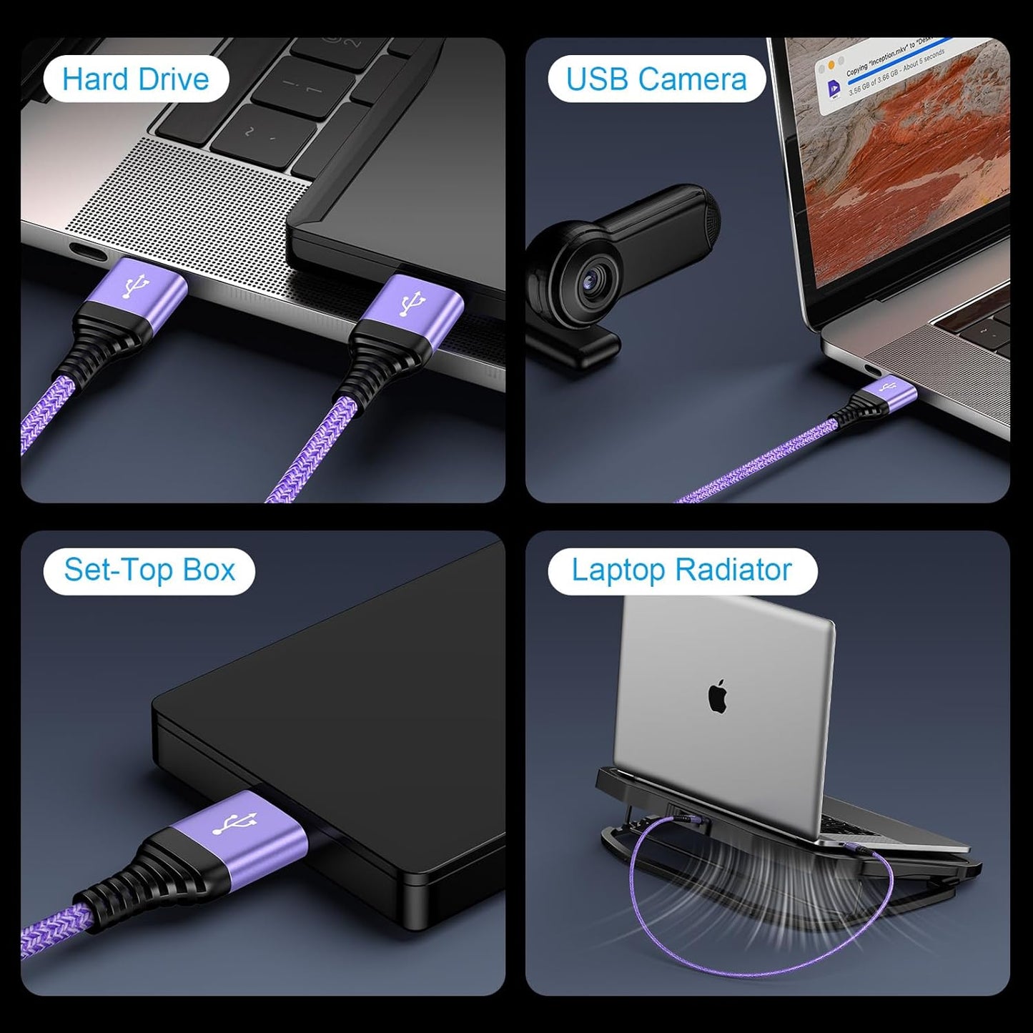 USB to USB, USB3.0 Cable 6FT Male to Male USB Cable, 3 Pack Double Ended USB3.0 A to A Data Transfer Cord for KVM Soundbar Monitor Laptop Cooler Fan Hard Drive Enclosures DVD Player TV Hub Set Up Box
