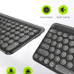 seenda Bluetooth Keyboard and Mouse for iPad, Multi-Device Bluetooth + 2.4G Wireless Keyboard Mouse with Tablet Holder for MacBook/Windows Computer, iOS/Andriod Tablet Phone, Black