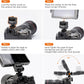 Adjustable Gimbal Monitor Cold Shoe Adapter, Metal Field Monitor Mount Holder, 360 Degree Swivel and Tilt Adjustable Monitor Mount Bracket with Cold Shoe Mount, Locating Pin Design Cold Hot Adapter