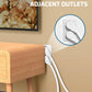 DEWENWILS 1FT Extension Cord Indoor, 14 Gauge Short Flat Plug Extension Cord White with 3 Prong, Low Profile Power Cable SJT, ETL Listed, 3 Pack