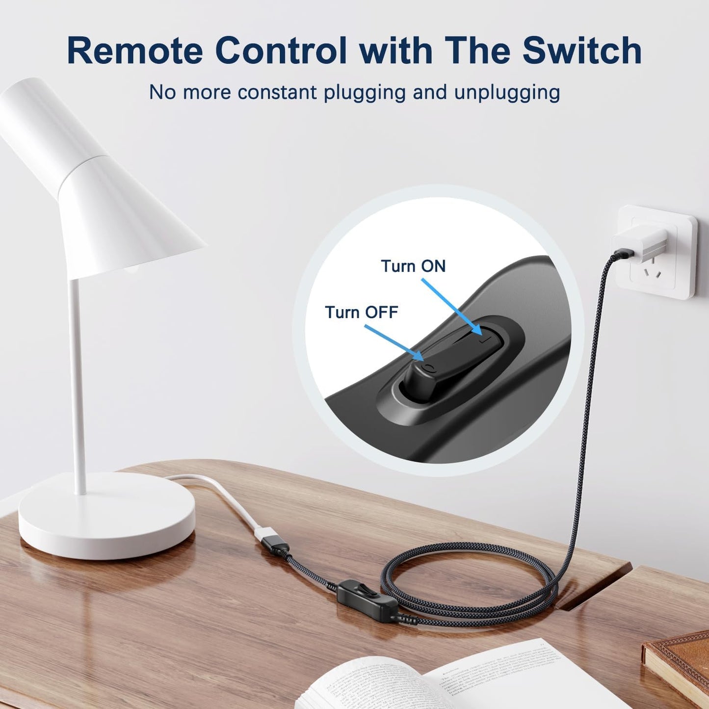 Itramax USB On Off Switch Cable 3.3FT,Inline USB Power Switch USBA Male to Female Extension Cord with Switch Upgraded Toggle Cable for PC,TV,Carplay,LED Strip,Desk Lamp,Fan,Light