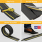 D-Line 6ft Floor Cord Cover, Made in USA Linkable Cable Protector, Hide Extension Cords, Protect Cords, Prevent Cable Trips, Cord Hider, Heavy Duty - Cord Cavity = 1.18" (W) x 0.39" (H), Black/Yellow