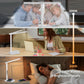 LED Desk Lamp with Charger, USB Charging Port, Dual Swing Arm Desk Light with 5 Brightness, 3 Colors, Table Lamp with Clock, Alarm, Date, Temperature, Desk Lamp for Home Office Study (White)