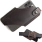 Topstache Leather Phone Holster - Magnetic Clip Case for iPhone & Samsung, Dark Brown