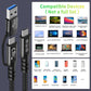 CABLEDECONN USB2.0 A to USB C 3.2 Type C 20Gbps Male to Male Detachable 0.5m 1.6ft Cable Data Extension 10Gbps 240W Fast Charge 8K Ultra HD Video Data Connection Power Line
