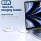 Jgstkcity 65W USB-C Hidden Desktop Power Grommet: 1 AC Outlet,8 USB Charging Ports,3'' Hole Flush Mount Pop-Up Power for Conference Tables & Nightstands (Whtie, 6 FT - 2PCS)