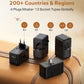 MOMAX GaN 205W Universal Travel Adapter, 9-in-1 European Travel Plug Adapter, 6 USB-C PD Fast Charging & 1 USB-A QC, 2 AC, International Power Adapter UK AUS JP, Travel Essentials