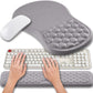 Hokafenle 2 In 1 Ergonomic Mouse Pad Wrist Support & Wrist Rest For Computer Keyboard Set, with Relieve Carpal Tunnel Pain Massage Bulge and Full Memory Gel Design (2In1 Set,Neutral Gray Light Purple)