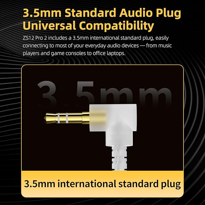 KZ ZS12 PRO 2 in Ear Monitor Headphones, 5BA+1DD 6 Hybrid Driver Gaming Earbuds Wired Earphones, HiFi Clarity Sound Immersive Bass IEMs for Gaming Musicians Singers Audiophiles (Black with Microphone)