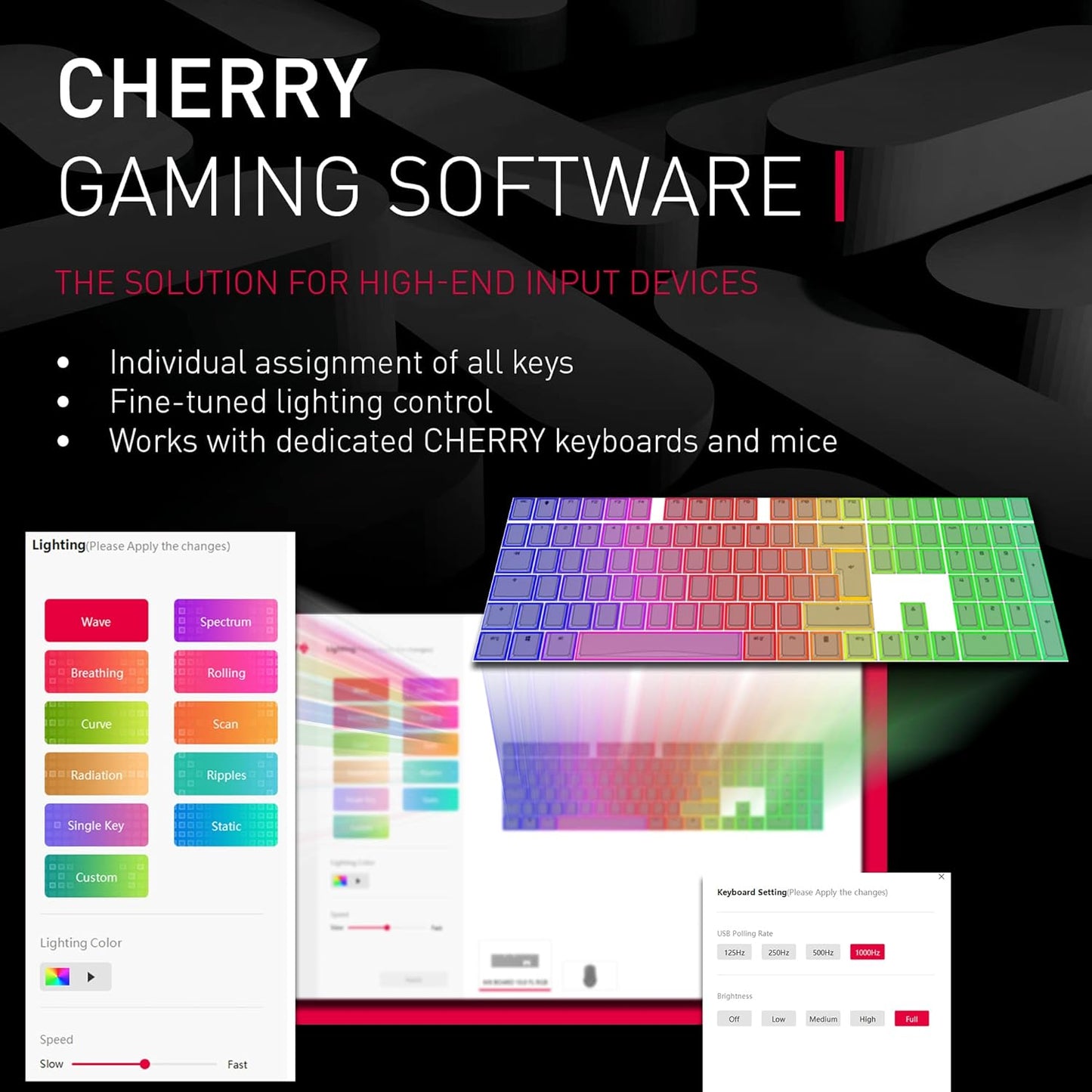 Cherry MX 3.0S Wireless Mechanical Gaming Keyboard. Aluminum Housing Built for Gamers w/MX Brown or Red Switches. RGB Backlit Color Display Over 16m Colors. (White w/MX Red Switches)