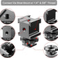 Triple Cold Shoe Mount Cold Shoe Adapter, 360 Degree Swivel Aluminum Camera Hot Shoe Extension Bracket with 3 Port Cold Shoe Mounts for Camera Cage Flash LED Light Monitor Microphone