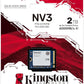 Kingston NV3 2TB M.2 2230 NVMe SSD | Up to 6000MB/s | SNV3SM3/2T0