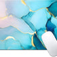 Golden Textured Teal Marble Custom Mouse Pad with Non-Slip Rubber, Small Square Design for Wireless Laptop & Computer Mouse Pads for Desk, 9.5 x 7.9 inch Smooth Surface for Gaming & Office