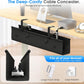 Under Desk Cable Management Tray, 30-inch No-Drill Cord Organizer with Anti-Sag Reinforced Base, Fabric Wire Management Hider for Standing Desk, Office & Gaming Accessories - Black
