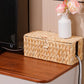 Cable Management Box,Hand-Woven Water Hyacinth Decorative Cord Organizer,2 Side Open Slots Wicker Cable Box to Hide Cords and Power Strip,for Desk, Floor, Office,2 Pack