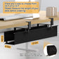 Under Desk Cable Management Tray 27.2" - No Drill Computer Wire Organizer Cable Tray, Cord Hider Clamp Mount with 16X Cable Ties PC Cables Management Cord Holder for Office/Home (Upgrade Fabric,Black)