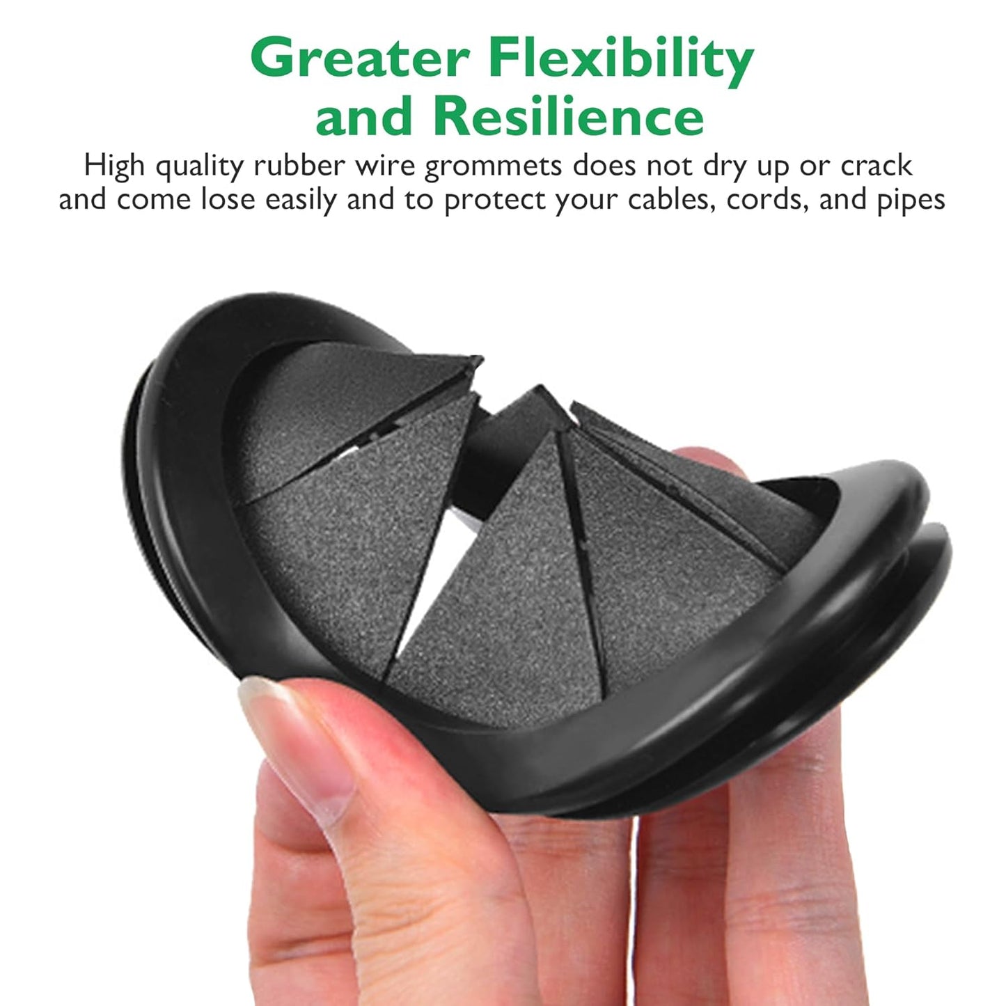 Rubber Grommets for Wiring, 2-3/8 Inch Drill Hole, 2-1/16 Inch ID, Firewall Grommets Automotive Cable Cords Hoses Protection, Double-Sided Rubber Plugs for Round Holes, 4 Pcs, 52x60 mm