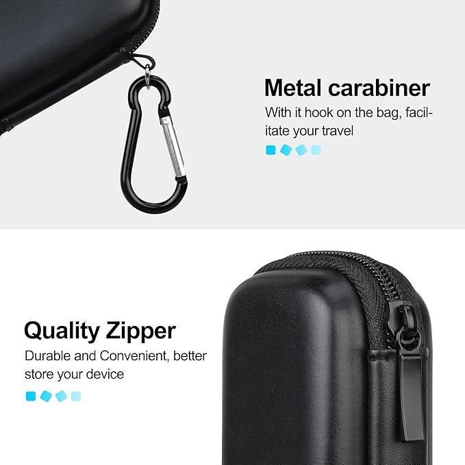 Lacdo Hard Carrying Case for SSK Portable SSD External Solid State Drives 250GB 500GB 1TB 2TB 4TB SSD External Hard Drive USB 3.2 Gen2 Hard EVA Shockproof Protective Storage Travel Bag, Black