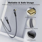 CABLEDECONN USB C 3.2 Gen-2 Extension Cable 0.5M 1.6FT 90 Degree Elbow Thunderbolt 3 240W Fast Charging Cable Male to Female Data Transfer 20Gbps 48V/5A 4K Video Cable Compatible with MacBook