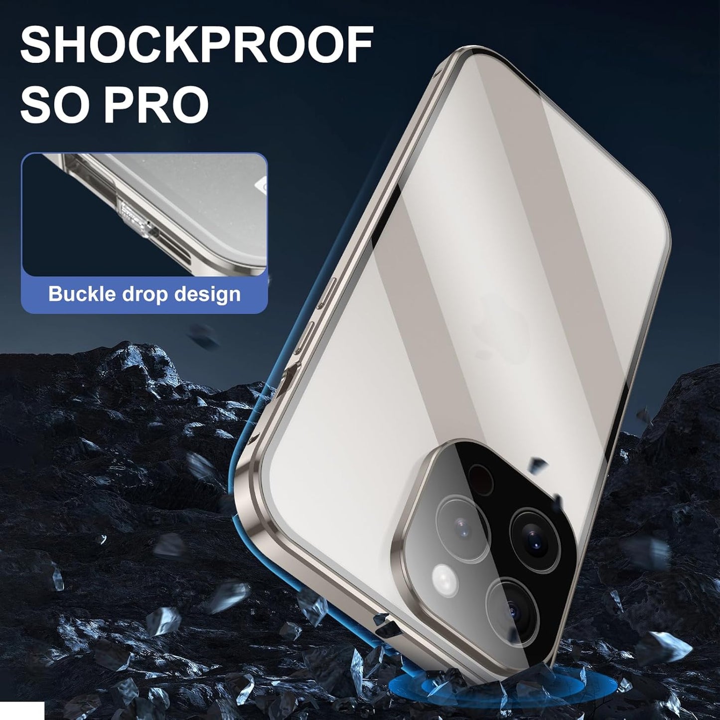 Jonwelsy Anti Peeping Case for iPhone 15 Pro (6.1"), 360 Degree Front and Back Privacy Tempered Glass Cover, Anti SPY Screen, Anti Peep Magnetic Adsorption Metal Bumper for iPhone 15 Pro (Silver)