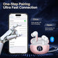 A10 Pro Wireless Earbuds Bluetooth 5.3 HiFi Stereo, 50H Playback LED Digital Display Earphones, ENC Noise Cancelling Mic, Ergonomic Sport Headphone Headset for Gym/Running/Work - Rose Gold