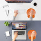 ITNRSIIET Ergonomic Mouse Pad with Wider Memory Foam Wrist Rest +17% - Curved Cushion Reduces Pressure 20%, Pain Relief, Non-Slip, Smooth, Cute Colors, 9.85 x 9 in, Peach Gradient