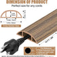 Floor Cord Cover Self Adhesive Cord Hider,10FT Cable Management, Extension Strip Protector for Wires, Prevent Cable Trips for Offices, Gyms, Exhibitions Cavity:0.51"(W) x0.3(H) Woodsmokedbrown