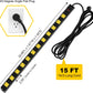 SURAIELEC 12 Outlet Long Metal Power Strip, 15FT Cord Surge Protector, Angled Flat Plug, Wide Spaced Outlet Bar, 15A Breaker, Wall Mountable, Industrial Heavy Duty for Work Bench, Shop, Garage, 2 Pack