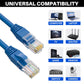 Cat5e Ethernet Cable 25 FT, Cat 5e Internet Cable, Blue Snagless Patch Cord, Flexible, Network, LAN, PoE, Standard RJ45 Connector for PC, Server, Router, Modem, TV, PS5 - with 15 Cable Ties