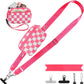 Clip and Go Strap for Phone with Wallet Crossbody, Adjustable Phone Lanyard with Detachable RFID Wristlet Wallet, Phone Strap with Phone Tabs for All Phones, Pink Checkered (M)