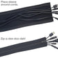 Zipper Cable Sleeve by Wrap-It Storage - 24" x 4" (4-Pack) Black - Cord Organizer and Cable Protector for Desk, Computer, TV Cord Management to Hide and Cover Wire and Extension Cables