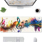 Gaming Mouse Pad, Large Non-Slip Rubber Base Mousepad, Keyboard Mouse Mat, Desk Pad with Stitched Edges, 31.5x11.8inch, Music Note