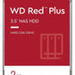 Western Digital 2TB WD Red Plus NAS Internal Hard Drive HDD - 5400 RPM, SATA 6 Gb/s, CMR, 64 MB Cache, 3.5" - WD20EFRX
