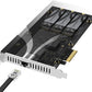 SABRENT PCIe 3.0 x4 Add-in Card with 10GbE and 3X M.2 NVMe SSD Slots, Tool-Free Aluminum Heatsink, Supports 2230/2242/2260/2280, No Bifurcation Required, NAS/Server/PC Compatible (EC-PM2L)