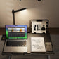 Laptop Bed Tray Desk with LED Desk Light, SAIJI Adjustable Laptop Stand for Bed, XX-Large PVC Leather Foldable Table with Book Stand,Wrist Rest, Extra Leg Room(Black)